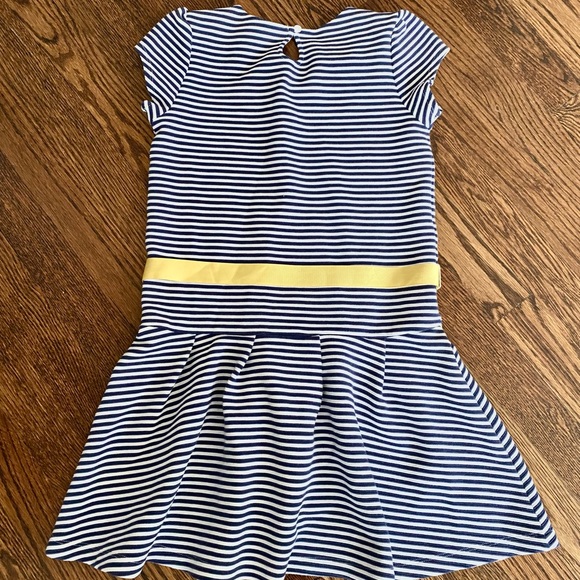 Gymboree Dress (Dark Blue/White Stripe) & Yellow Waist Tie (10YR) - Picture 5 of 6
